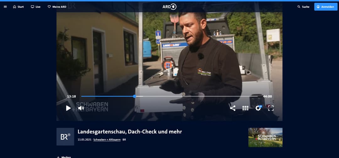 Öffentlichkeitsarbeit für den DachCheck beim BR in der Sendung "Altbayern + Schwaben".