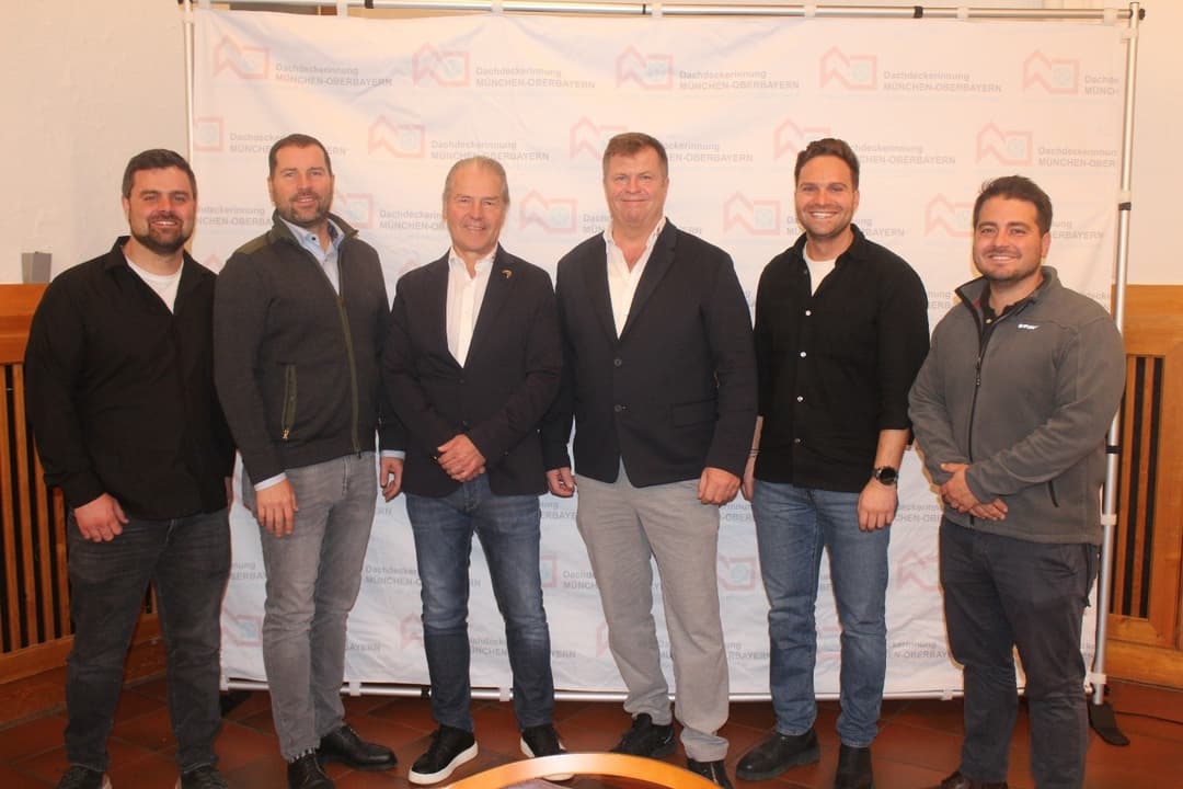 Der neue Vorstand der Innung München-Obb: Andreas Mertl, Manuel Süßenguth, Rainer Sigl (stv. Obermeister und Kassenwart), Hartmut Bergener (Obermeister), Tobias Kalms und André Hartmann (v. li.).
