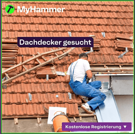 Mit einer Kampagne auf Facebook will das „Handwerker“-Portal MyHammer auch Dachdecker motivieren, sich dort zu registrieren.